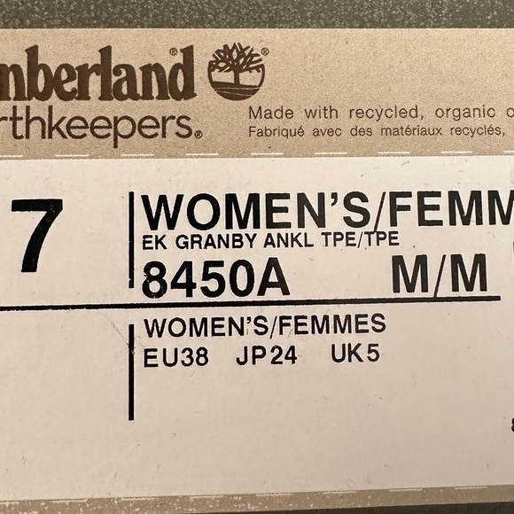 Timberland EK Granby 8450A Taupe Sherpa Zip Waterproof Ankle Boots Womens 7 - Picture 6 of 6